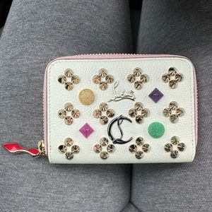 Christian Louboutin Panettone white Loubinthesky coin purse.